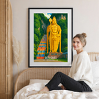 Batu Caves - Malaysia - Vintage Travel Wall Art Poster Print