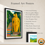 Batu Caves - Malaysia - Vintage Travel Wall Art Poster Print