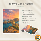 Borneo - Malaysia - Vintage Travel Wall Art Poster Print