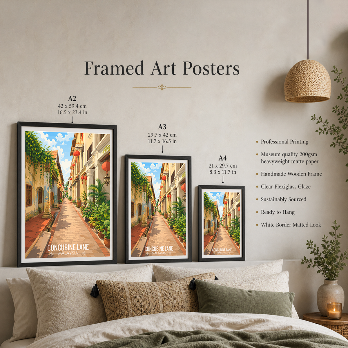 Concubine Lane - Malaysia - Vintage Travel Wall Art Poster Print