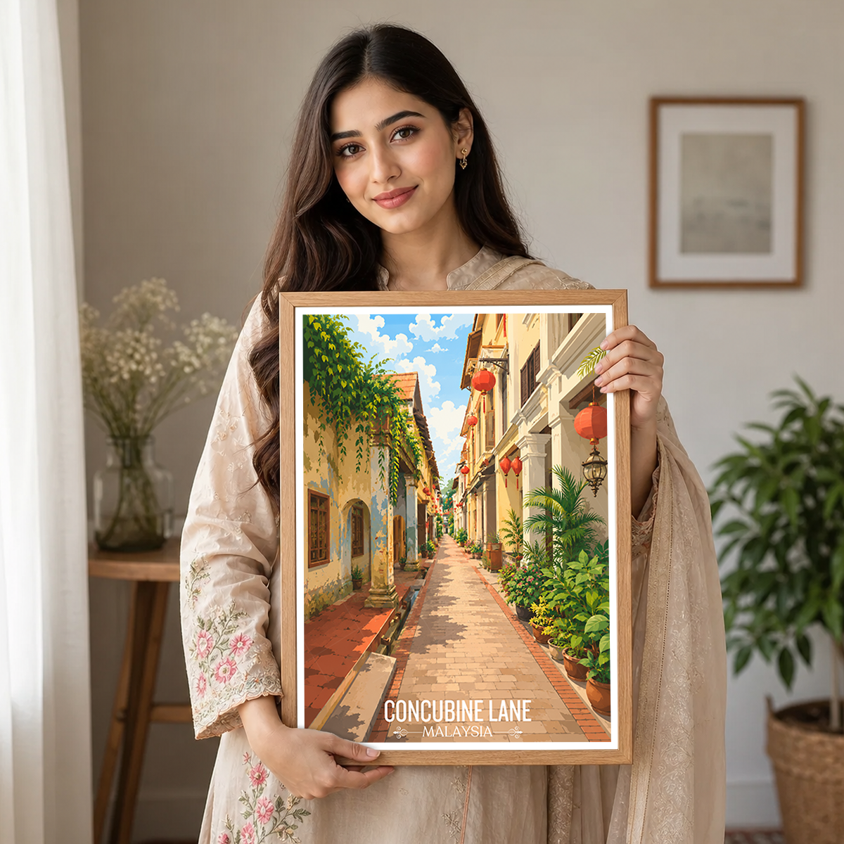 Concubine Lane - Malaysia - Vintage Travel Wall Art Poster Print