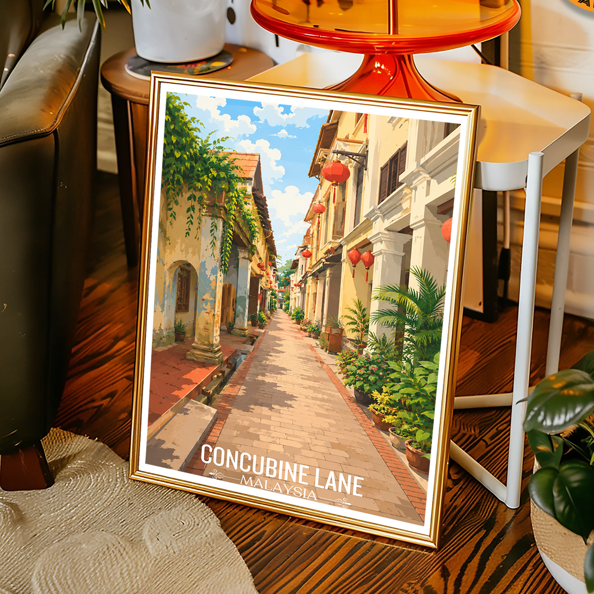 Concubine Lane - Malaysia - Vintage Travel Wall Art Poster Print