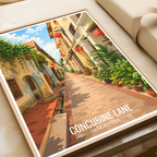 Concubine Lane - Malaysia - Vintage Travel Wall Art Poster Print