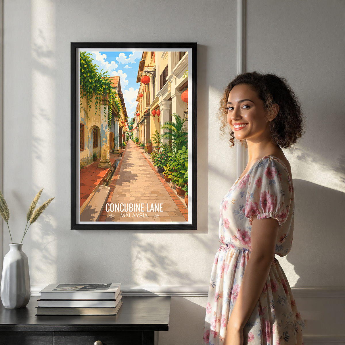 Concubine Lane - Malaysia - Vintage Travel Wall Art Poster Print