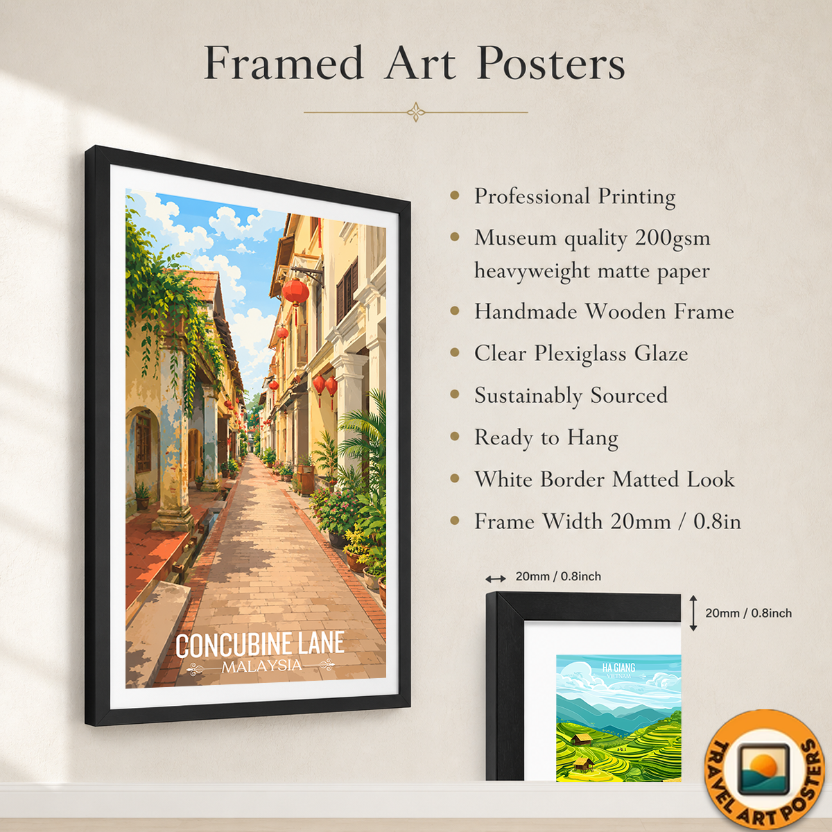 Concubine Lane - Malaysia - Vintage Travel Wall Art Poster Print