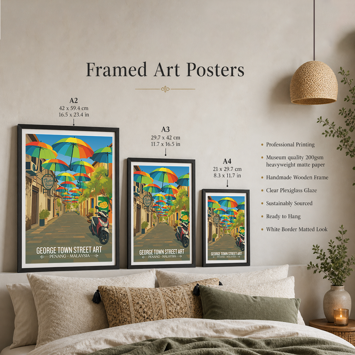George Town Street Art - Malaysia - Vintage Travel Wall Art Poster Print