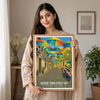 George Town Street Art - Malaysia - Vintage Travel Wall Art Poster Print