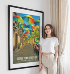 George Town Street Art - Malaysia - Vintage Travel Wall Art Poster Print