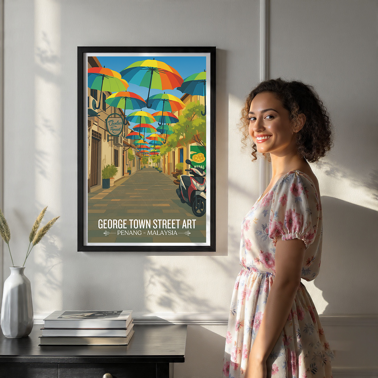 George Town Street Art - Malaysia - Vintage Travel Wall Art Poster Print