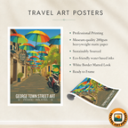 George Town Street Art - Malaysia - Vintage Travel Wall Art Poster Print