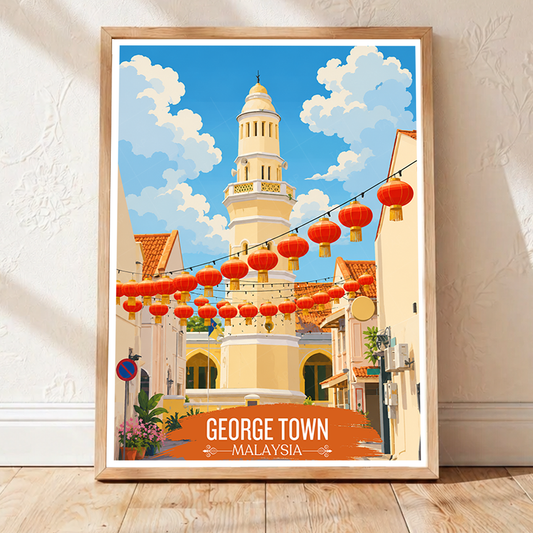 George Town - Malaysia - Vintage Travel Wall Art Poster Print - Art Print - Travel Art Poster