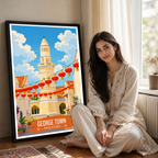 George Town - Malaysia - Vintage Travel Wall Art Poster Print