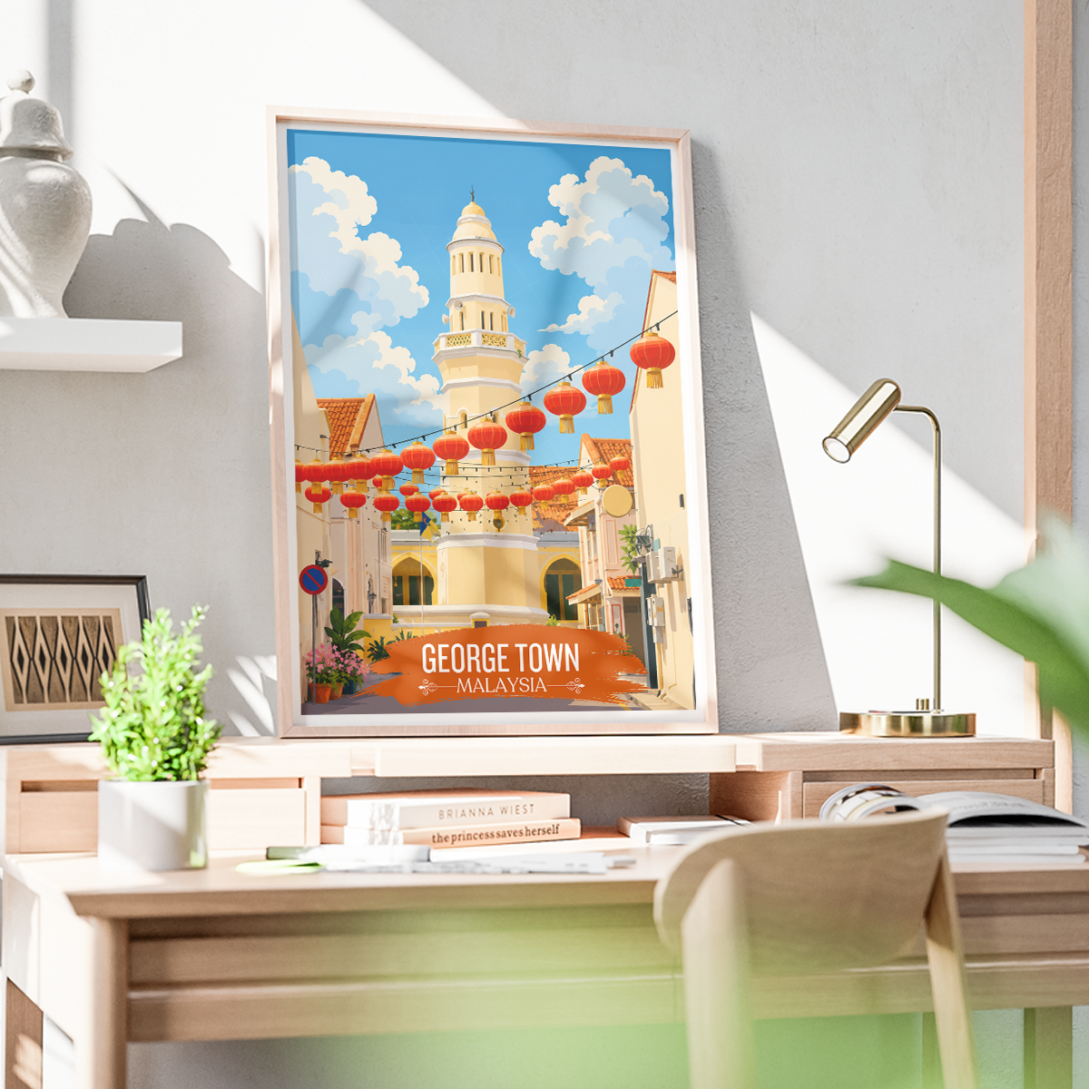 George Town - Malaysia - Vintage Travel Wall Art Poster Print