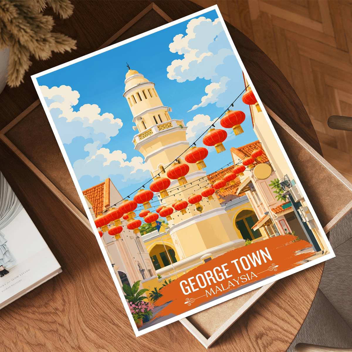 George Town - Malaysia - Vintage Travel Wall Art Poster Print