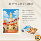 George Town - Malaysia - Vintage Travel Wall Art Poster Print