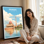 Iron Mosque - Malaysia - Travel Wall Art Deco Poster Print