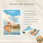 Iron Mosque - Malaysia - Travel Wall Art Deco Poster Print