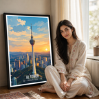 KL Tower - Malaysia - Travel Wall Art Deco Poster Print