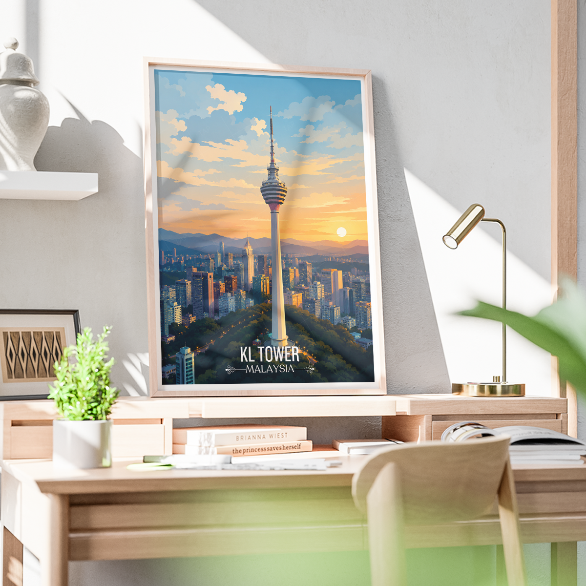 KL Tower - Malaysia - Travel Wall Art Deco Poster Print