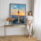 KL Tower - Malaysia - Travel Wall Art Deco Poster Print
