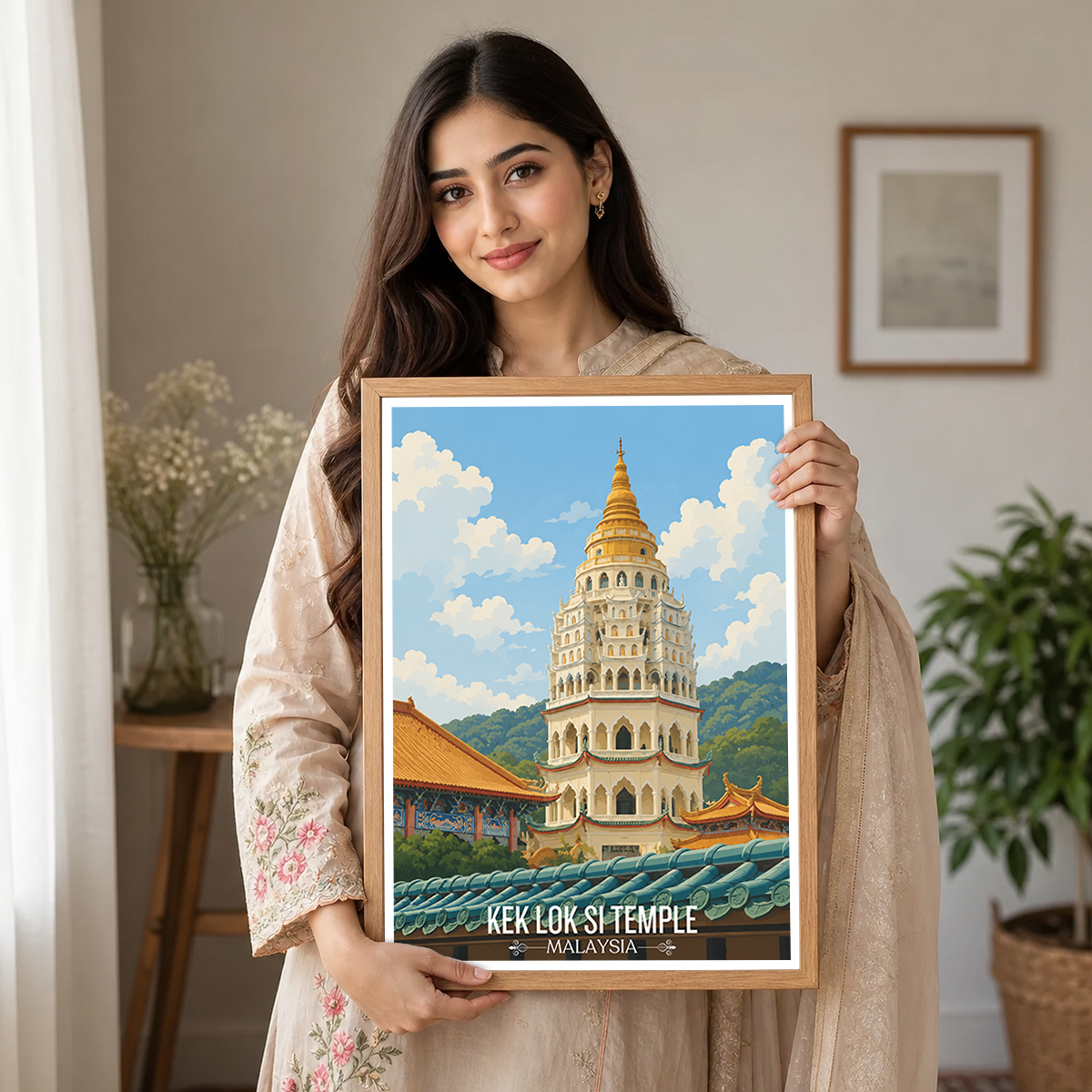 Kek Lok Si Temple - Malaysia - Travel Wall Art Deco Poster Print