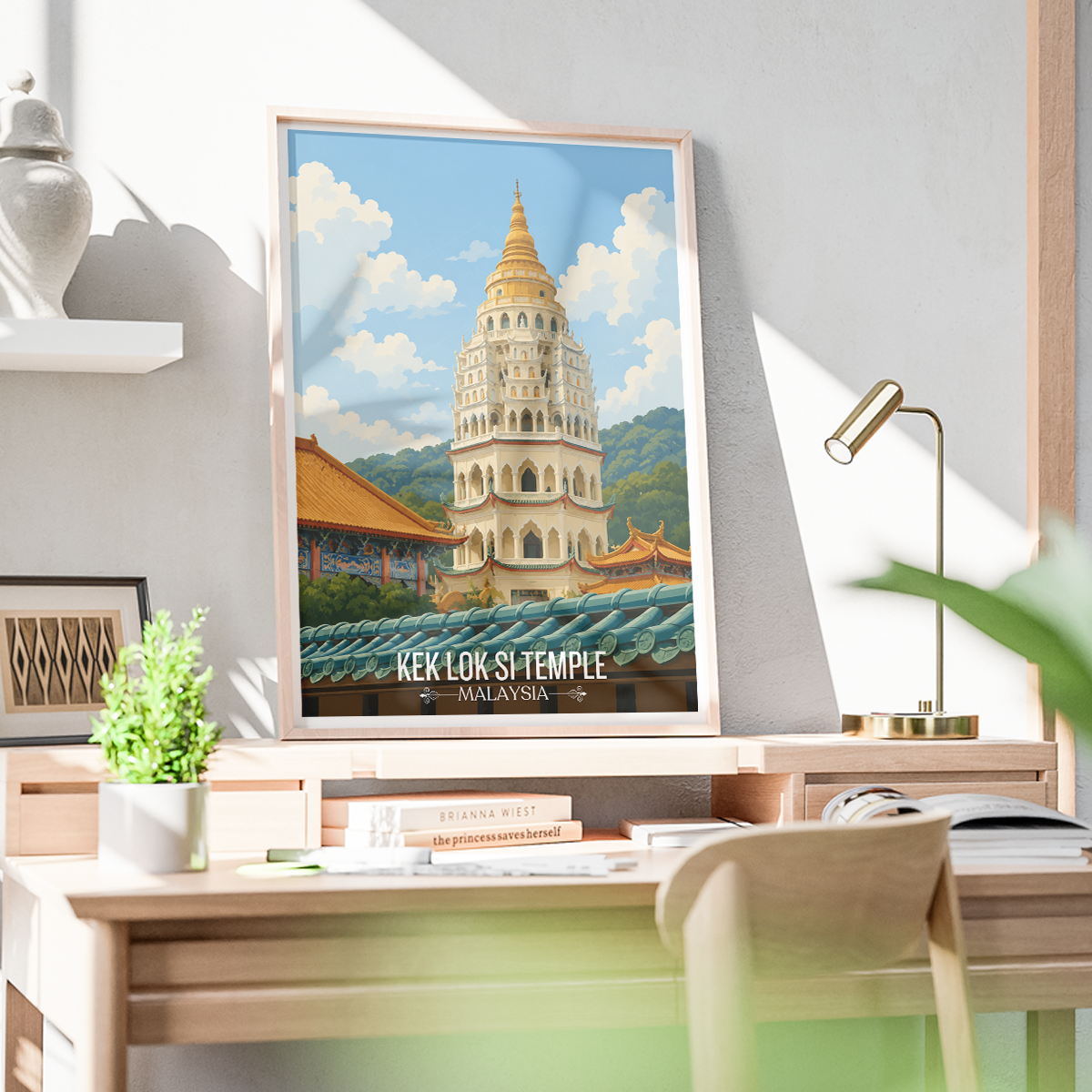 Kek Lok Si Temple - Malaysia - Travel Wall Art Deco Poster Print