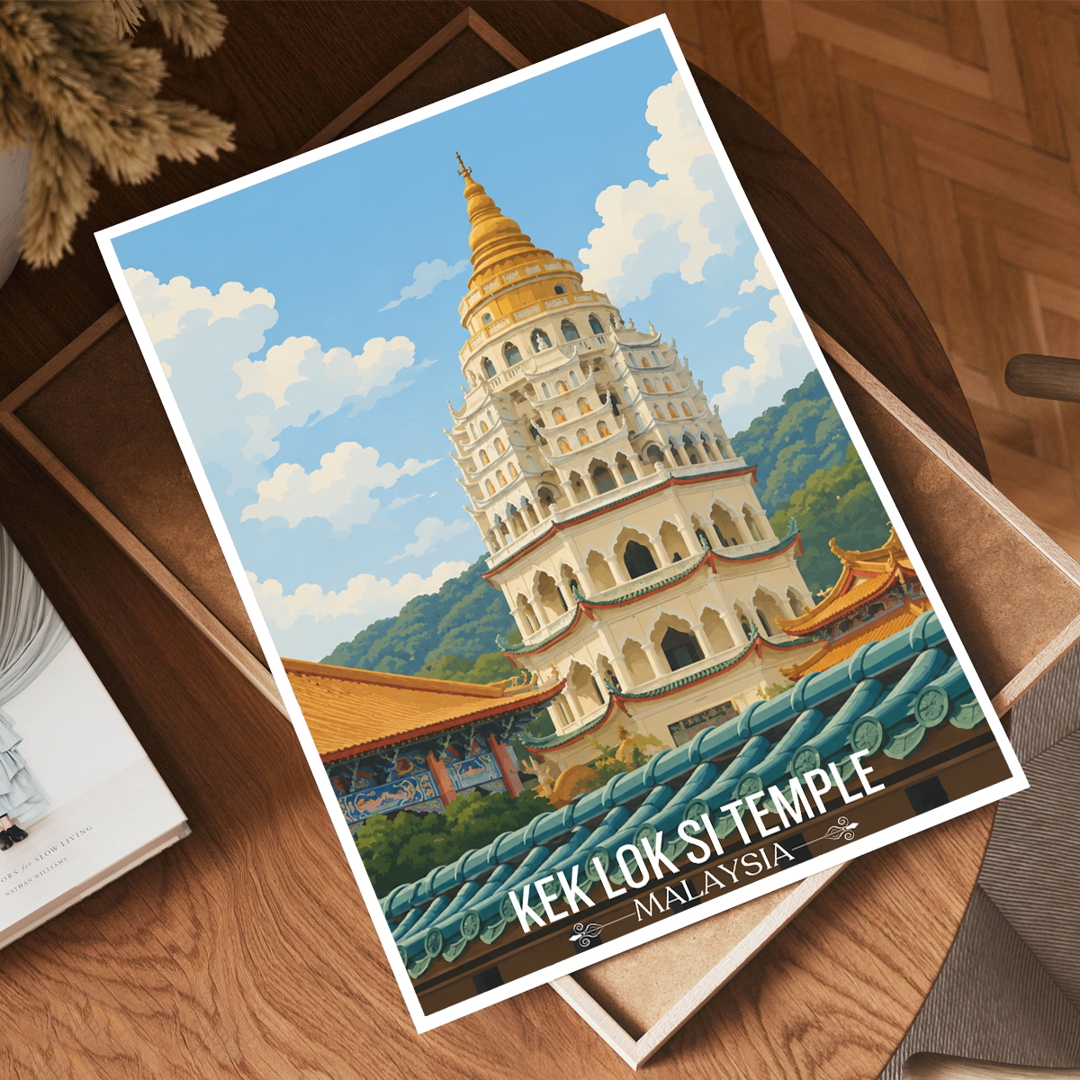 Kek Lok Si Temple - Malaysia - Travel Wall Art Deco Poster Print