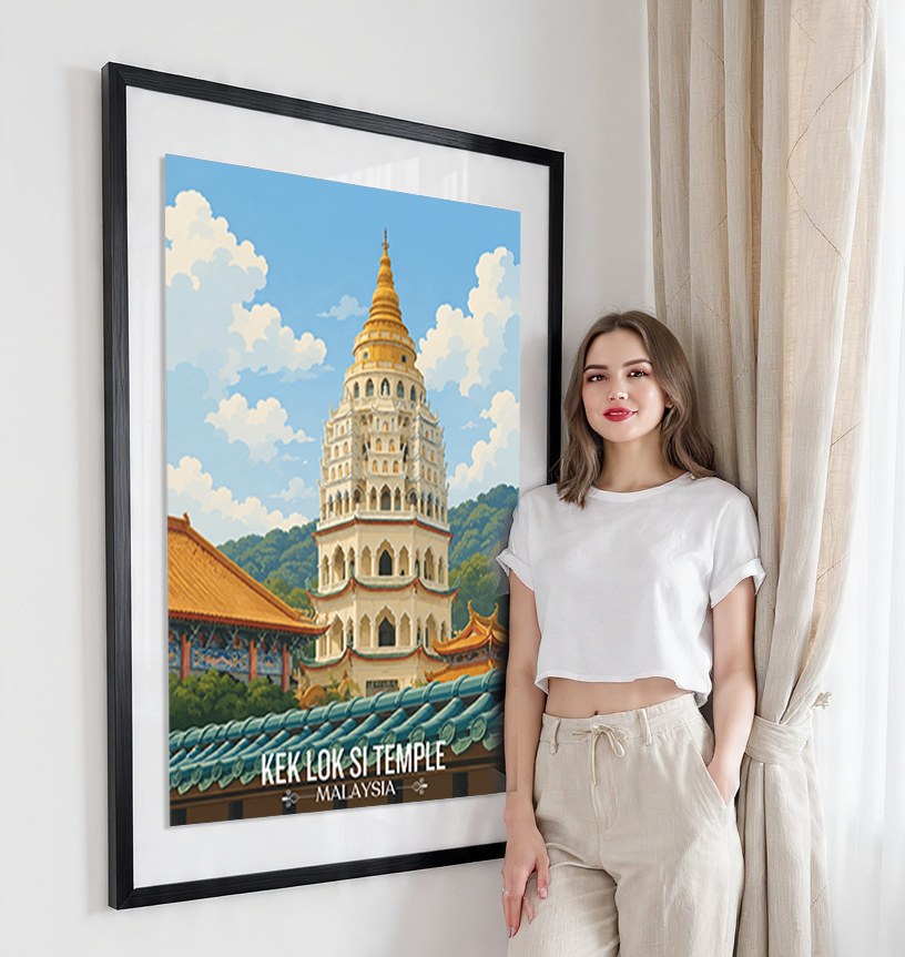 Kek Lok Si Temple - Malaysia - Travel Wall Art Deco Poster Print