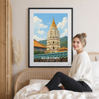 Kek Lok Si Temple - Malaysia - Travel Wall Art Deco Poster Print