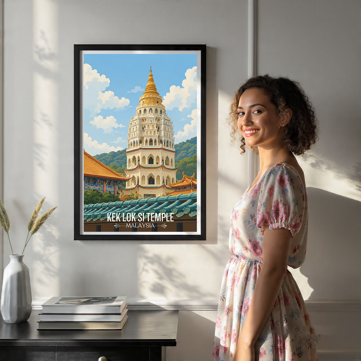 Kek Lok Si Temple - Malaysia - Travel Wall Art Deco Poster Print