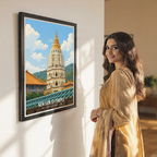Kek Lok Si Temple - Malaysia - Travel Wall Art Deco Poster Print