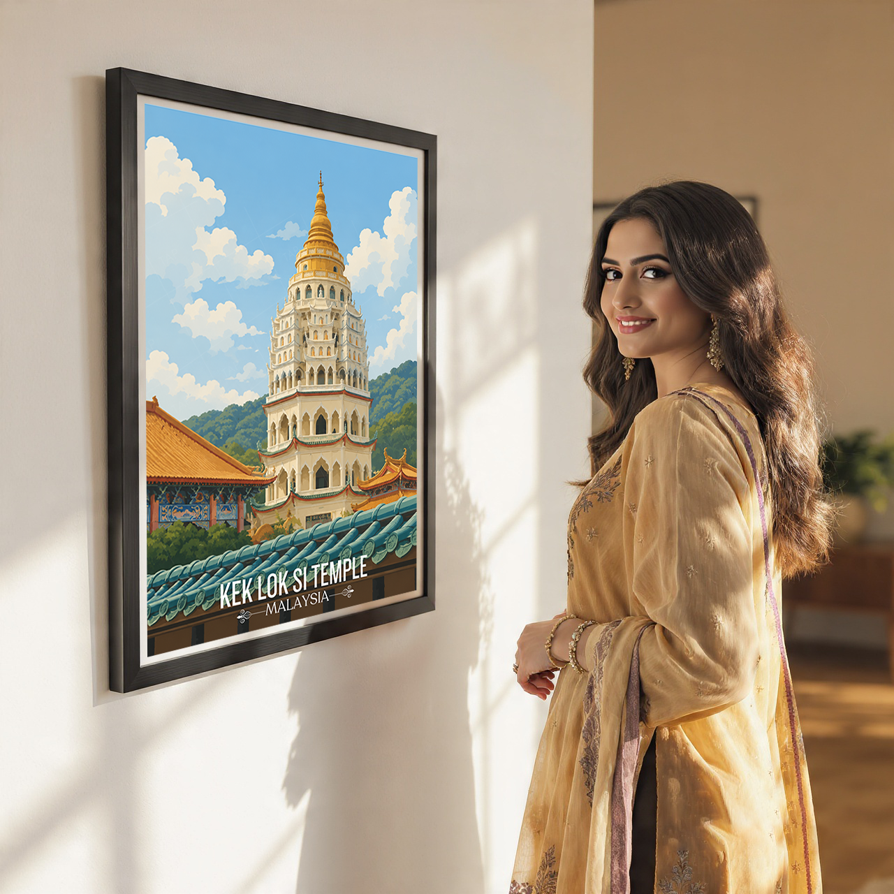 Kek Lok Si Temple - Malaysia - Travel Wall Art Deco Poster Print