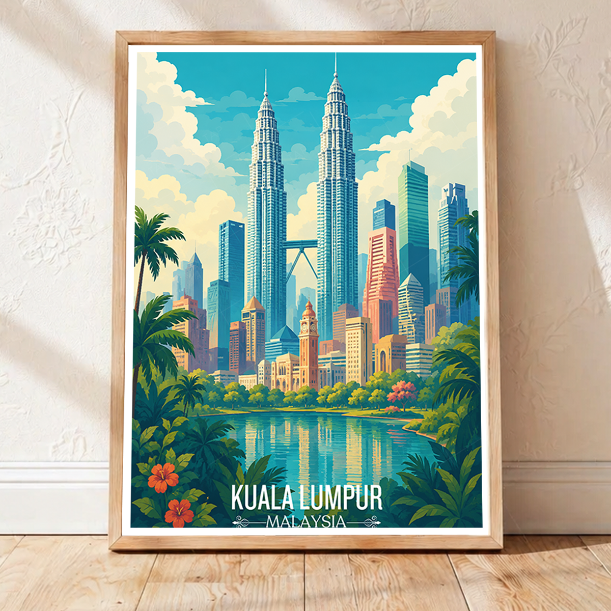 Kuala Lumpur - Malaysia - Vintage Travel Wall Art Poster Print