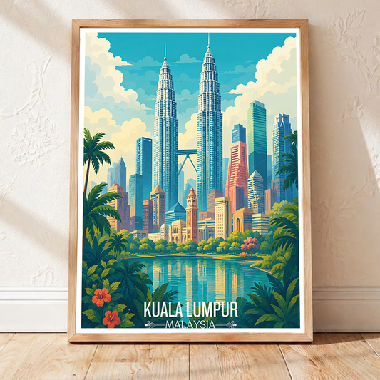 Kuala Lumpur - Malaysia - Vintage Travel Wall Art Poster Print - Art Print - Travel Art Poster