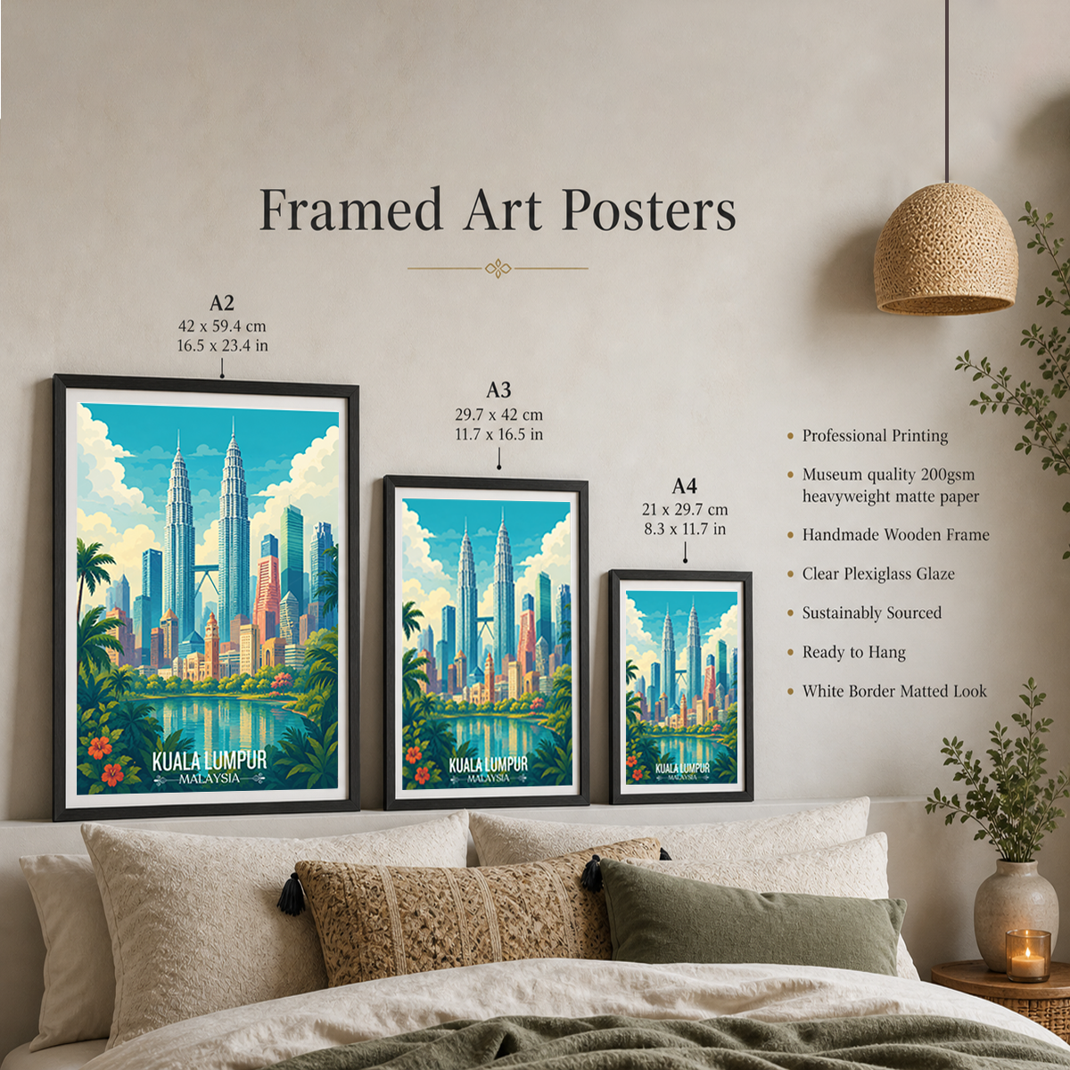 Kuala Lumpur - Malaysia - Vintage Travel Wall Art Poster Print