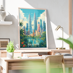 Kuala Lumpur - Malaysia - Vintage Travel Wall Art Poster Print