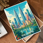 Kuala Lumpur - Malaysia - Vintage Travel Wall Art Poster Print