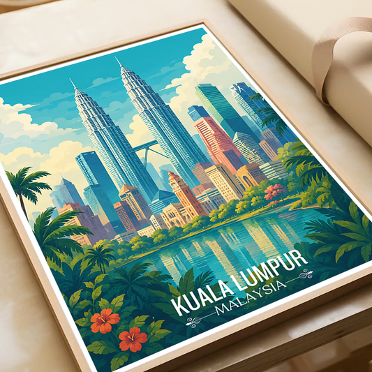 Kuala Lumpur - Malaysia - Vintage Travel Wall Art Poster Print - Art Print - Travel Art Poster