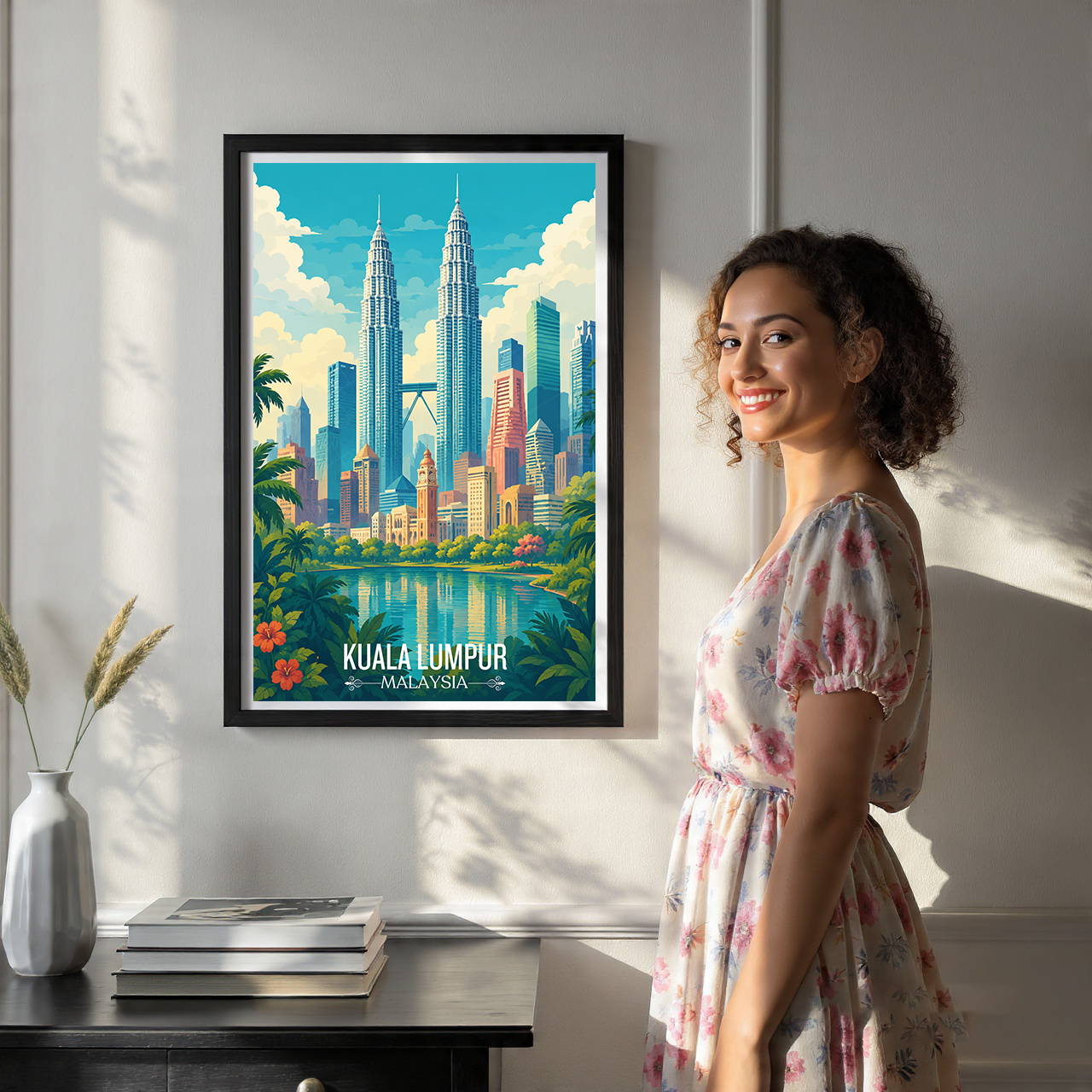Kuala Lumpur - Malaysia - Vintage Travel Wall Art Poster Print