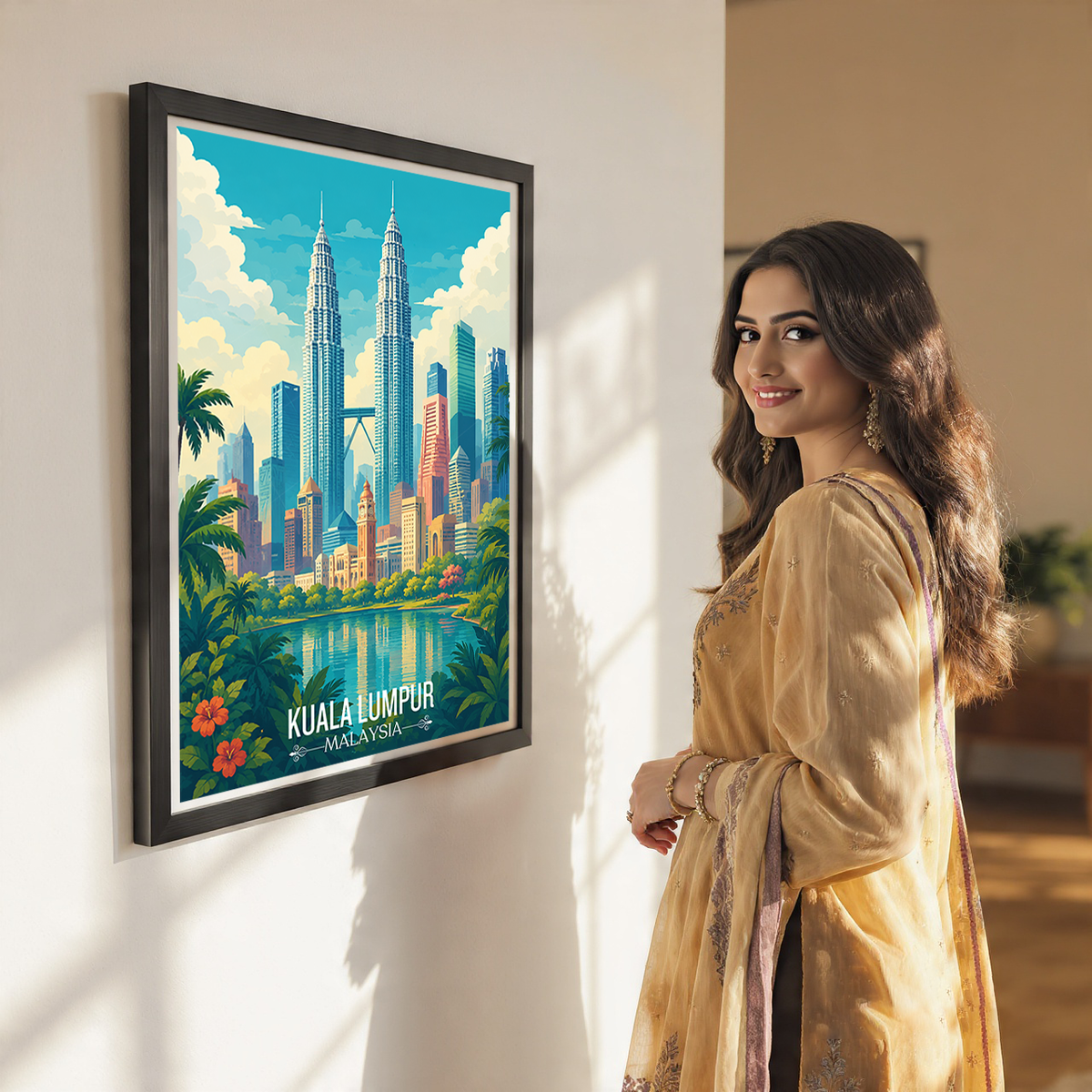 Kuala Lumpur - Malaysia - Vintage Travel Wall Art Poster Print