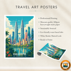 Kuala Lumpur - Malaysia - Vintage Travel Wall Art Poster Print