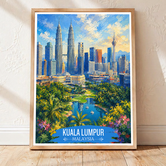 Kuala Lumpur - Malaysia - Vintage Travel Wall Art Poster Print (Copy) - Art Print - Travel Art Poster