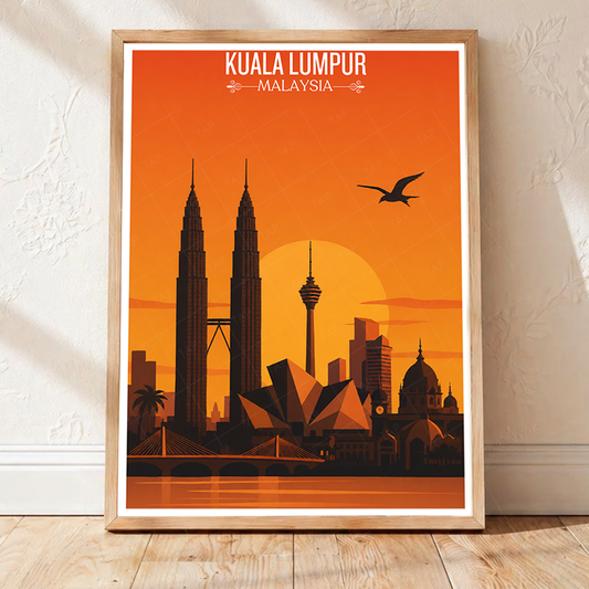 Kuala Lumpur - Malaysia - Vintage Travel Wall Art Poster Print - Art Print - Travel Art Poster
