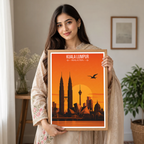 Kuala Lumpur - Malaysia - Vintage Travel Wall Art Poster Print