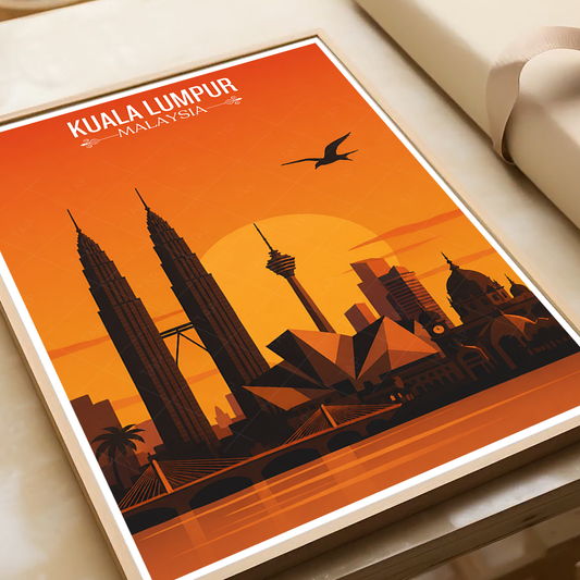 Kuala Lumpur - Malaysia - Vintage Travel Wall Art Poster Print - Art Print - Travel Art Poster