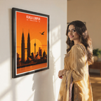 Kuala Lumpur - Malaysia - Vintage Travel Wall Art Poster Print