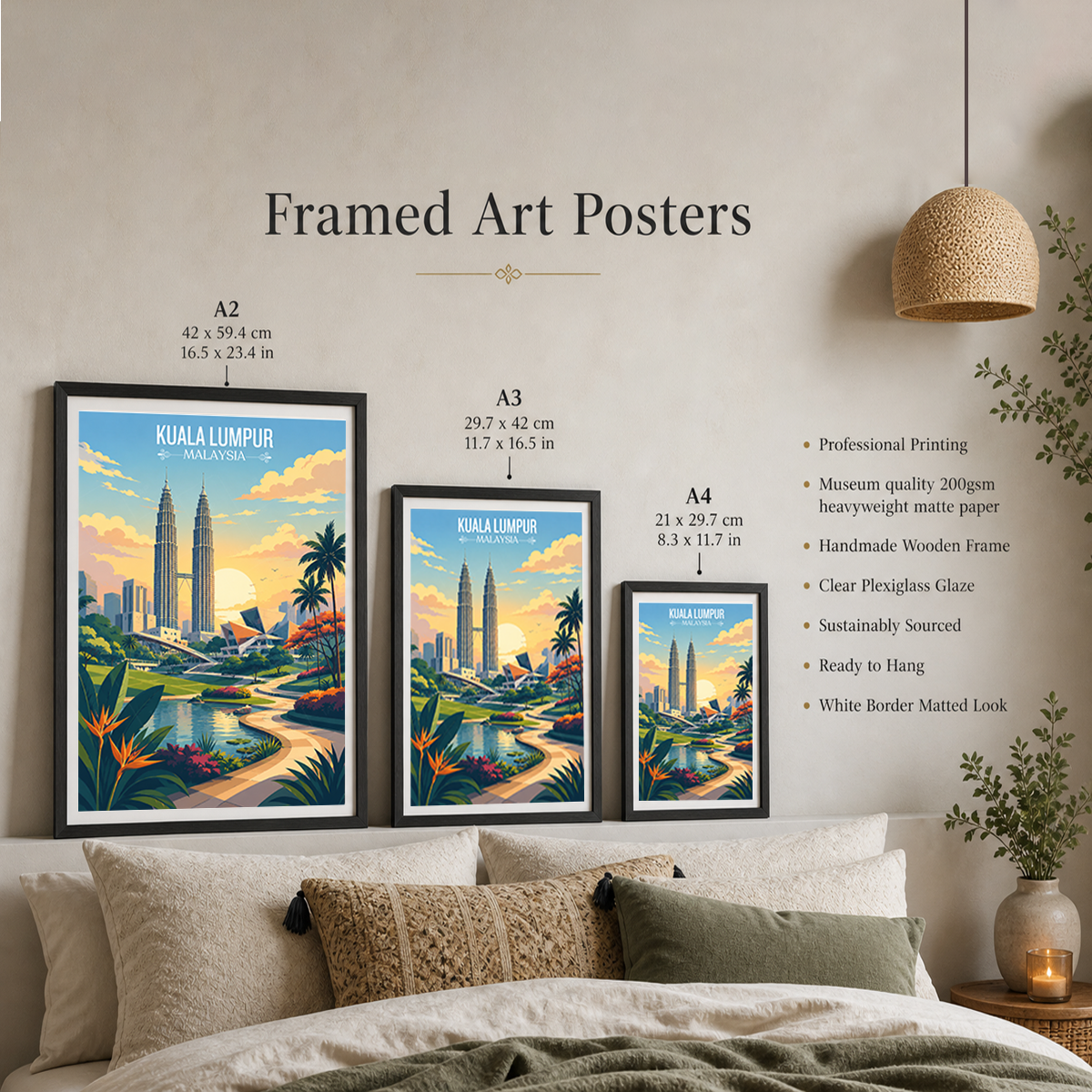 Kuala Lumpur - Malaysia - Vintage Travel Wall Art Poster Print