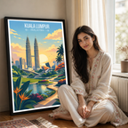 Kuala Lumpur - Malaysia - Vintage Travel Wall Art Poster Print