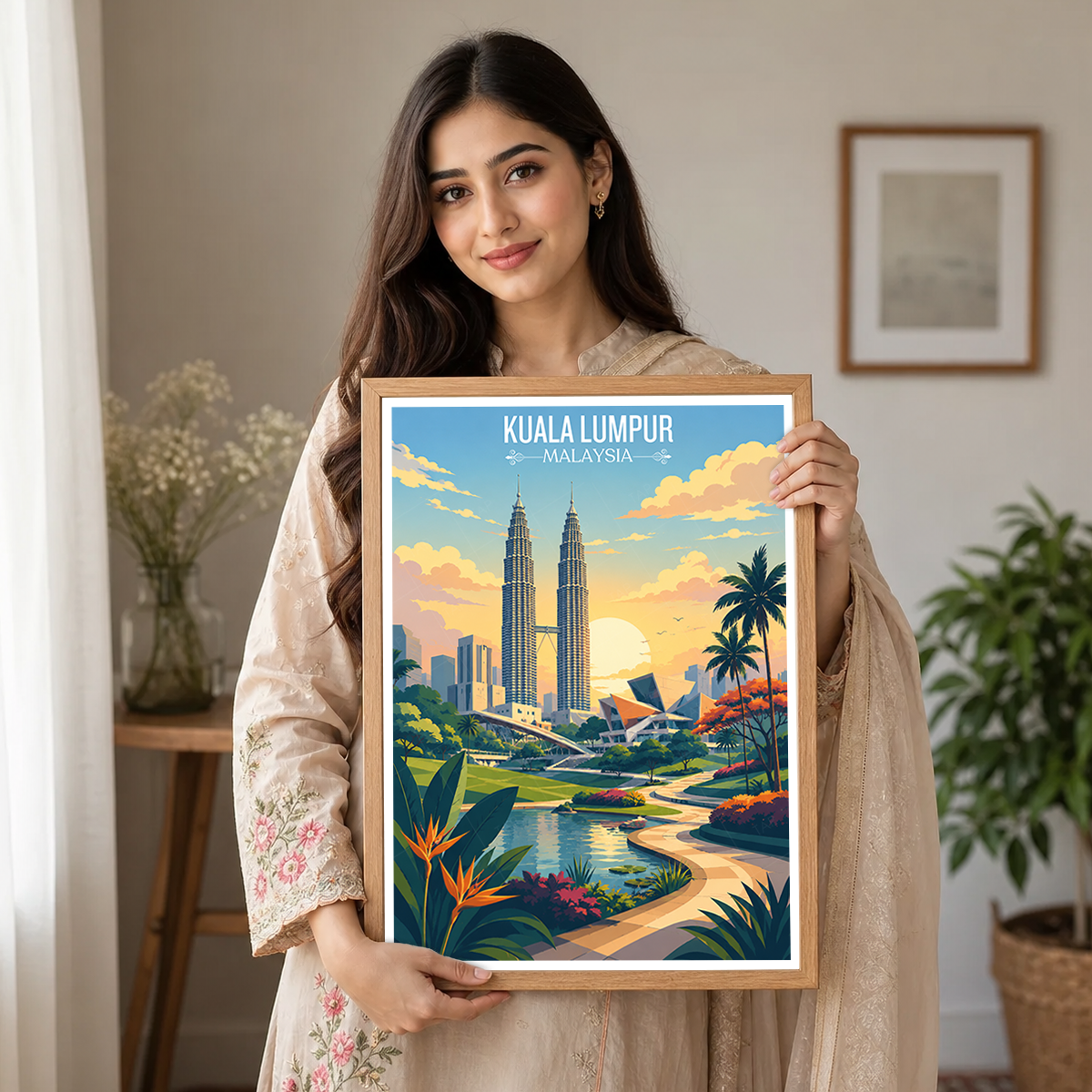 Kuala Lumpur - Malaysia - Vintage Travel Wall Art Poster Print