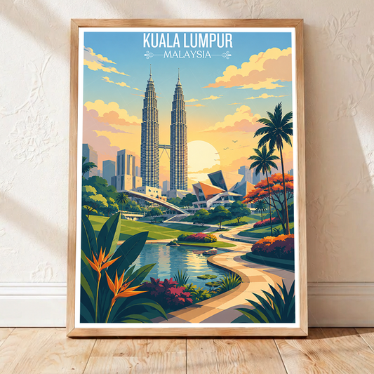 Kuala Lumpur - Malaysia - Vintage Travel Wall Art Poster Print - Art Print - Travel Art Poster